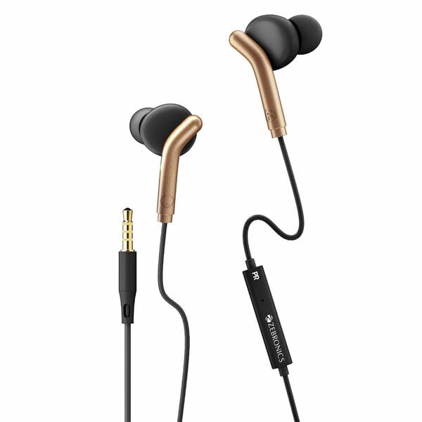Buy ZEBRONICS Bro 3.5Mm Wired in Ear Earphones-Black + Gold on EMI