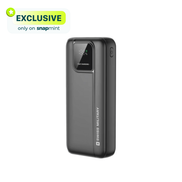 Buy Swiss Military ||ELECTRA 20K Pro||Power bank||35 W Type C charger||Black on EMI