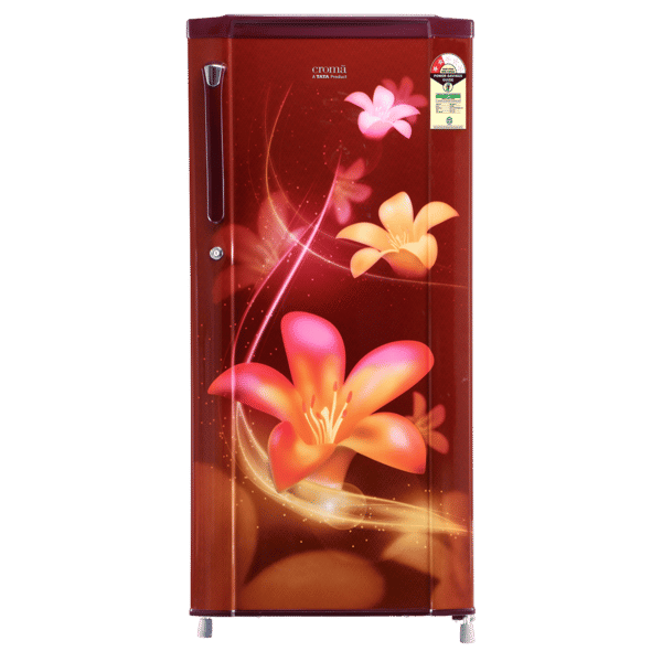 Buy Croma 185 Litres 2 Star Direct Cool Single Door Refrigerator with Anti Fungal Gasket (Red Erika) – A Tata Product on EMI