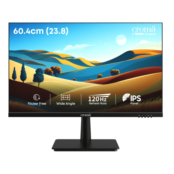 Buy Croma 60.45 cm (23.8 inch) Full HD IPS Panel Borderless Monitor with ELED Backlight – A Tata Product on EMI