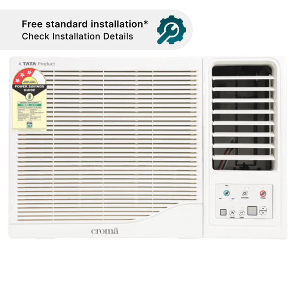 Buy Croma 1 Ton 3 Star Fixed Speed Window AC (2024 Model, Copper Condenser, Dust Filter)with 5 Years Compressor Warranty - A TATA Product on EMI