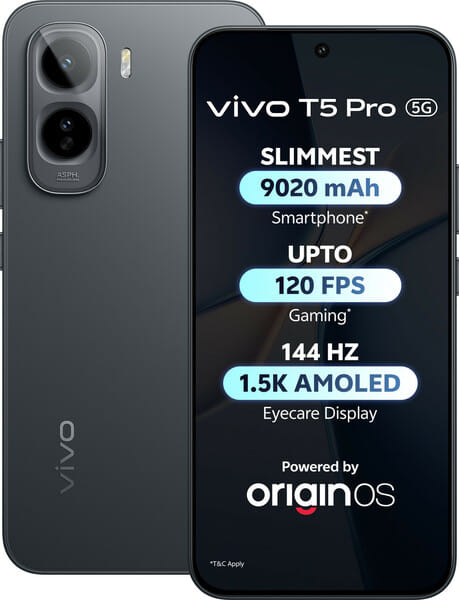 Buy Vivo T5 Pro 5G (Cosmic Black, 128 GB) (8 GB RAM) on EMI