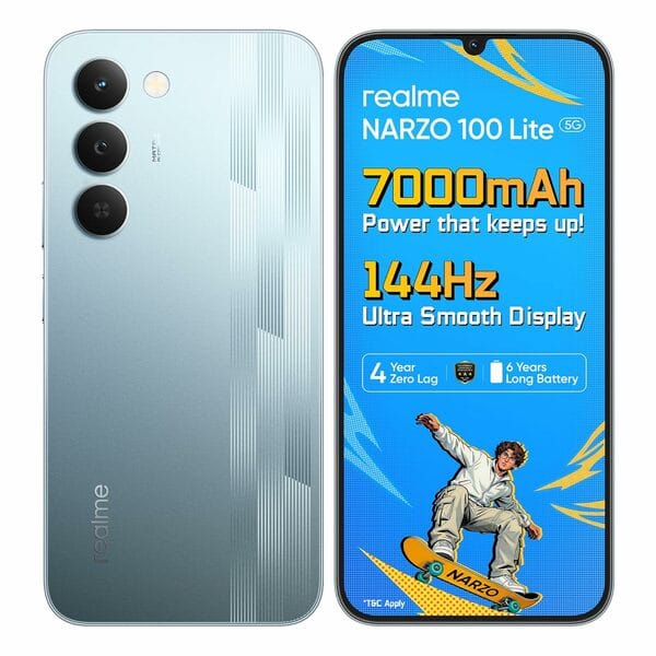 Buy Realme narzo 100 Lite 5G (Frost Silver,4GB+128GB) on EMI