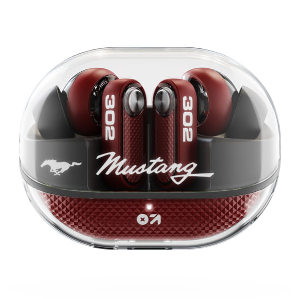 Buy Goboult Mustang Sprint, App Support, Dual Pairing, 60Hrs, 32dB ANC & Quad Mic ENC, 6.0v Bluetooth Headset (Blaze Red, True Wireless) on EMI