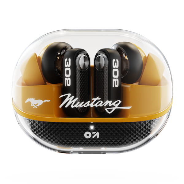 Buy Goboult Mustang Sprint, App Support, Dual Pairing, 60Hrs, 32dB ANC & Quad Mic ENC, 6.0v Bluetooth Headset (Turbo Yellow, True Wireless) on EMI