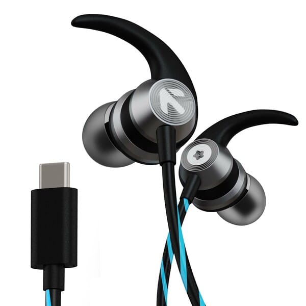 Goboult X1 Pro Wired Type-C Connector, Dynamic Drivers, In-line Control Wired Headset (Blue, In the Ear)