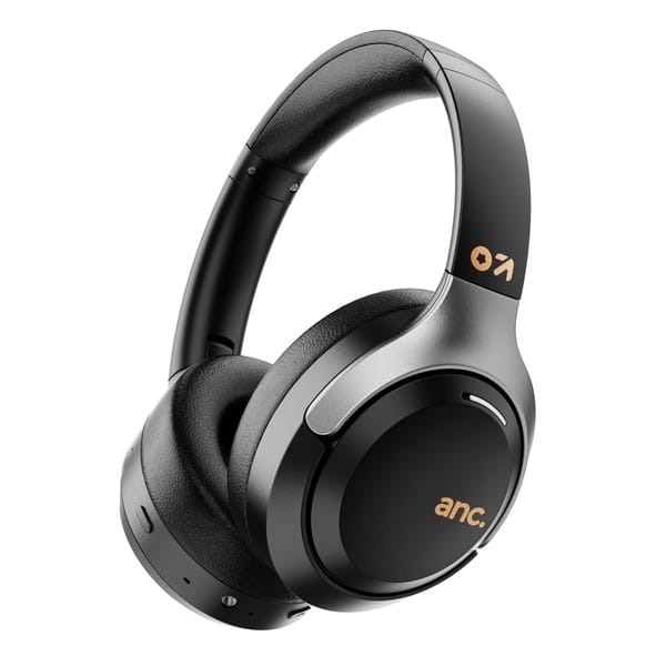 Goboult Anchor ANC Calling, 72H Battery, Dual Pairing, Foldable Built Bluetooth & Wired Headset (Pure Black, On the Ear)
