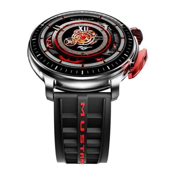 Buy GOBOULT Mustang Racer 1.43" AMOLED, Premium Crown, Working Paddler, AI Coach, AOD, IP67 Smartwatch (Black Blaze Strap, Free Size) on EMI