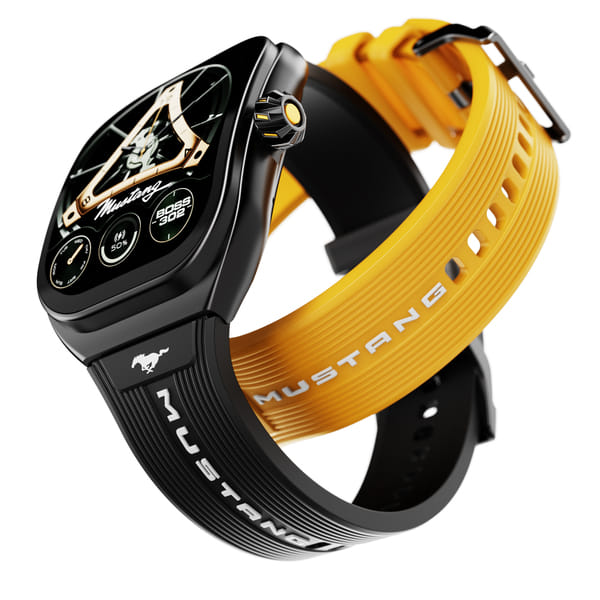 GOBOULT Mustang Muscle 2.01 inch HD 3D Screen, Extra Strap, Premium Crown, 600Nits, IP68 Smartwatch (Black Fury Strap, Free Size)