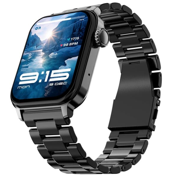 Buy GOBOULT Drift 2, 15 days Battery life, 1.83'' HD Screen, 500Nits Brightness Smartwatch (Metal Black Strap, Free Size) on EMI