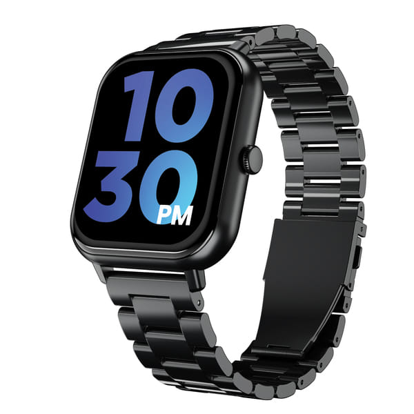 GOBOULT Drift BT Calling HD Display, 140+ Watchface, BT calling, IP68 Smartwatch (Gunmetal Strap, Free Size)