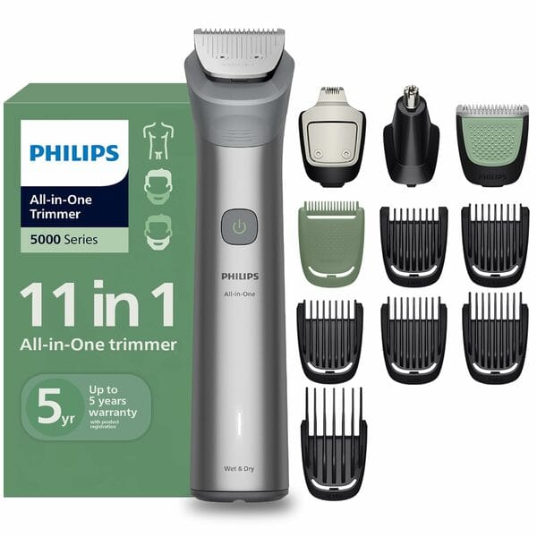 Buy Philips India's No.1 Men's Trimmer | Beardsense Technology | 11-In-1 Trimmer - Face,Head & Body | Nose trimmer | Self Sharpening Steel Blades | 5 Year Warranty I 120Min Runtime | MG5932/15 on EMI