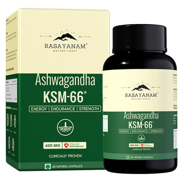 Buy Rasayanam Ashwagandha KSM-66 (600mg) | World’s Strongest Ashwagandha | Stress Relief | Pack 1 on EMI