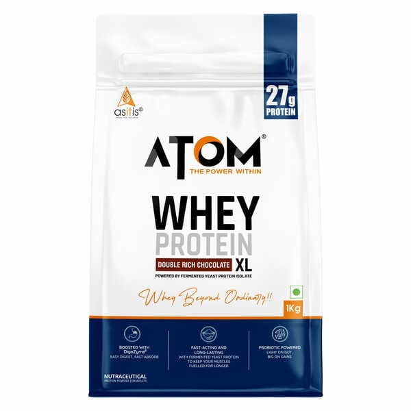 Buy AS-IT-IS ATOM Whey Protein XL - Double Rich Chocolate - 1kg on EMI
