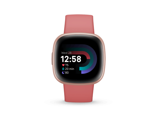 Buy Refurbished FITBIT Versa 4 Fitness Watch (40mm, GPS Only) - Copper Rose Aluminium - Beet Juice Band on EMI