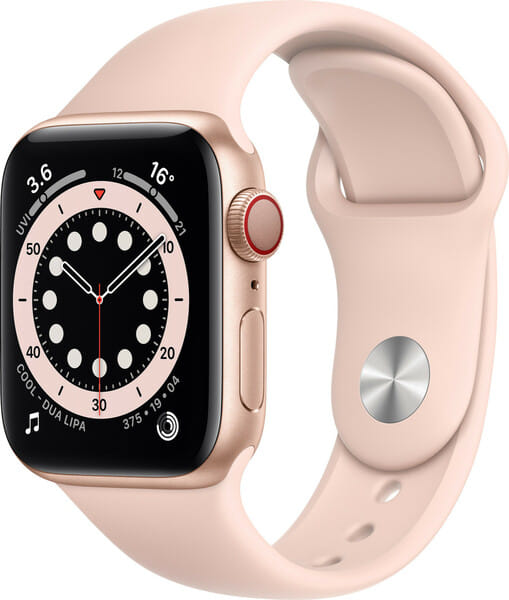 Buy Refurbished Apple Watch Series 6 (40mm, GPS+Cellular) - Gold-Aluminium - Pink Sand-Sport Band - Fair on EMI