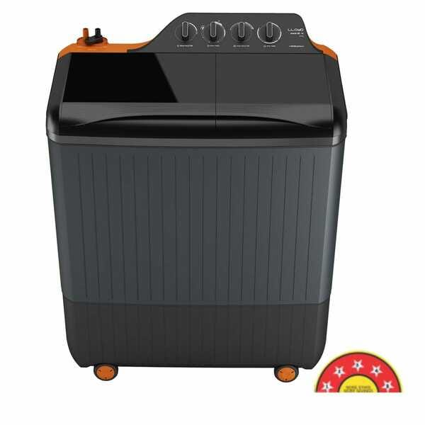 Buy Lloyd 9 Kg 5 Star Elente XL Semi-Automatic Top Loading Washing Machine (GLWMS90HVGEX, Orange & Grey) on EMI