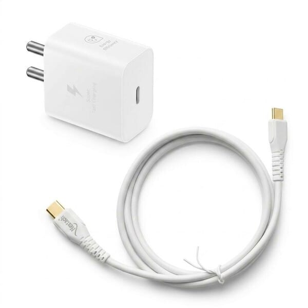 Buy Nextech 25W Super Fast Charger with 45W Type-C Cable | USB-C GaN Power Adapter for Samsung Galaxy, iPhone 15/16, iPad, Pixel (White) on EMI