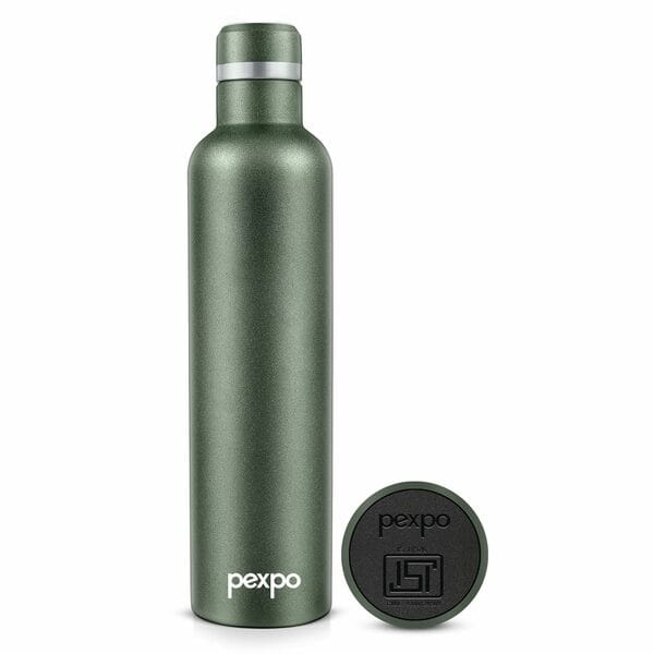 Buy Pexpo Orio 750ml Green Water Bottle Stainless Steel | Hot and Cold Flask | ISI Certified Steel Bottle | 3 Layer Insulation | Leakproof | For Home, Office, School | 1-Year Warranty | Orio750| (Green) on EMI