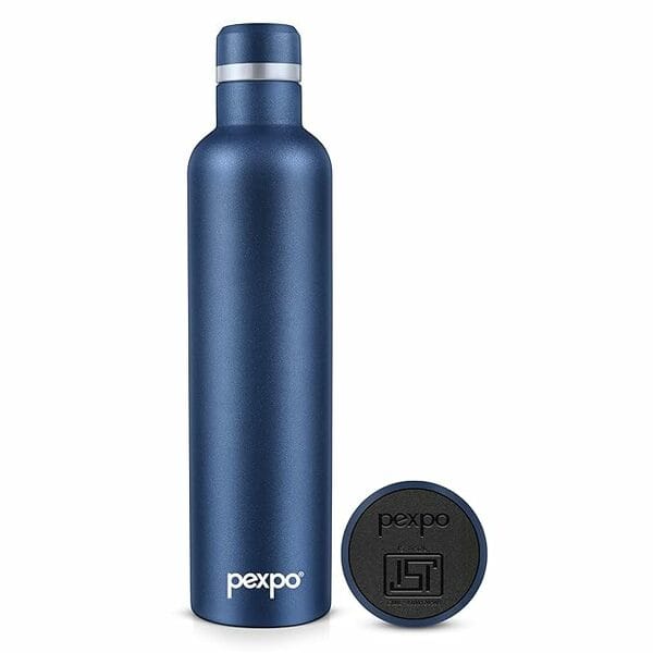 Buy Pexpo Oreo 750ml Blue Water Bottle Stainless Steel | Hot and Cold Flask | ISI Certified Steel Bottle | 3 Layer Insulation | Leakproof | For Home, Office, School | 1-Year Warranty | Oreo750 | (Blue) on EMI
