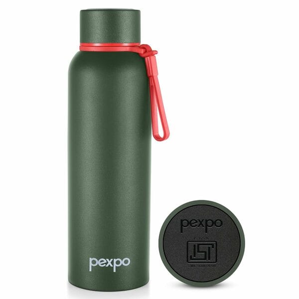 Buy Pexpo Bravo 700ml Green Water Bottle Stainless Steel | Hot and Cold Flask | ISI Certified Steel Bottle | Three Layer Insulation | Leakproof | for Home, Office |Bravo700 |(Green) on EMI