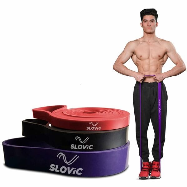 Buy Slovic Latex Resistance Band Combo | Red + Black + Purple on EMI