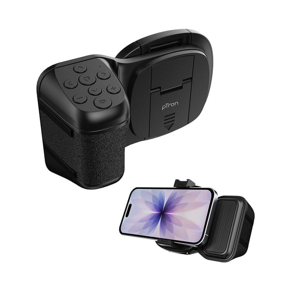 Buy pTron MHR1 Phone Clip Camera Grip Handle w/Detachable BTv5.4 Remote Shutter, 55-90mm Clamping Range, Shoot Videos, Take Snaps, Stable & Firm Grip, Compatible with iOS & Android Devices (Black) on EMI