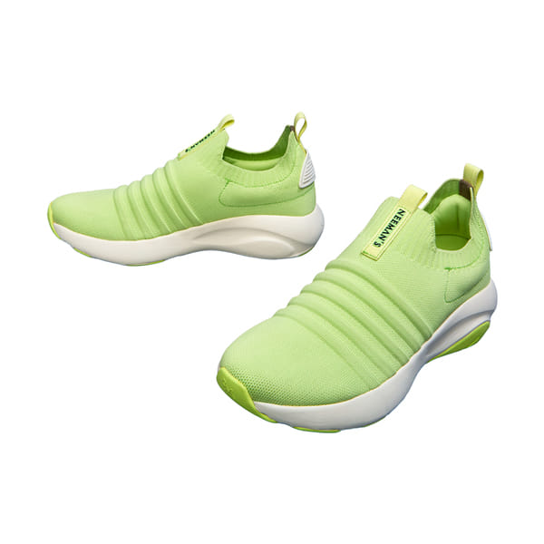 Buy Neeman's Begin Walk Breeze Women’s Walking Shoes | Slip-On Breathable Knit Sneakers Recycled PET | CushyWalk™ Cushioning & CloudSurge™ Insole | Lime/Ivory/Lime on EMI