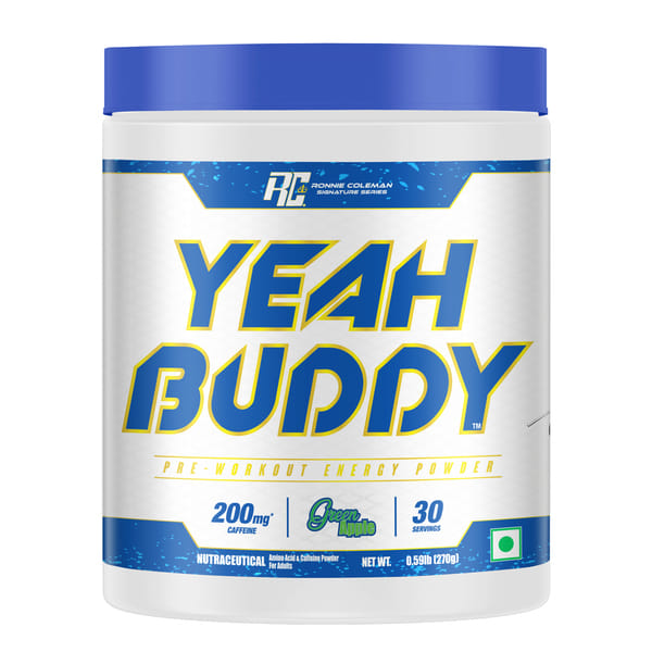 Buy Ronnie Coleman Signature Series Yeah Buddy Pre-Workout Powder, Green Apple (30 Servings, 270g / 0.59lbs) on EMI