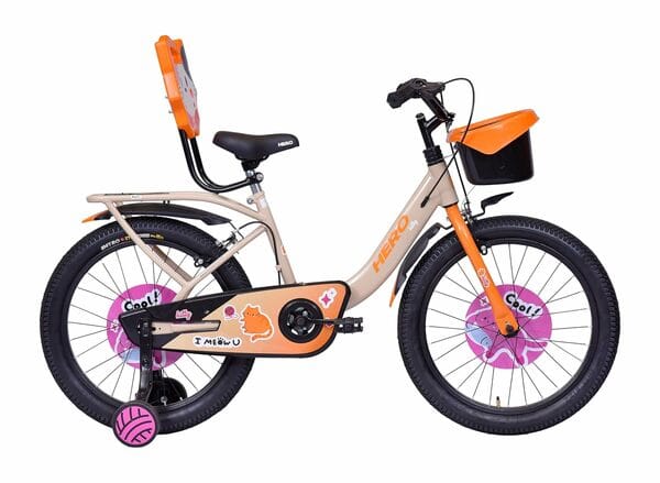 Buy Hero Kitty 20T Single Speed Bicycle for Kids with Training Wheels | Brown | Rigid | Caliper Brake | 12.5" Steel Frame | Rider Height : 3ft 8" - 4ft 5" | 85% Pre-Assembled(Ready to Ride in 5 Mins) on EMI