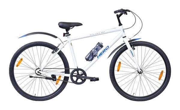 Buy Hero Milano Air Sports 26T Single Speed Mountain Bicycle for Mens | White | Rigid | V Brake | Steel Frame : 18" Inches | Rider Height : 5ft 0" - 5ft 8" | 85% Pre-Assembled Bicycle on EMI