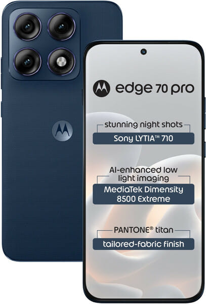 Buy MOTOROLA edge 70 pro (Tailored Fabric - PANTONE Titan (Blue), 256 GB) (12 GB RAM) on EMI
