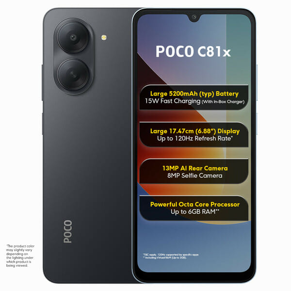 Buy POCO C81x (Crystal Black, 64 GB) (3 GB RAM) on EMI