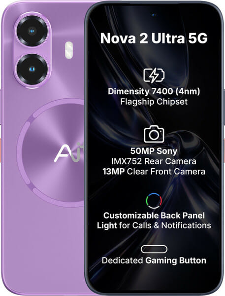 Buy Ai+ Nova 2 Ultra 5G (Purple, 128 GB) (6 GB RAM) Free earbuds inside the box on EMI