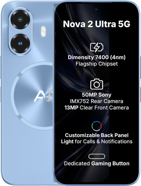Buy Ai+ Nova 2 Ultra 5G (Blue, 128 GB) (6 GB RAM) Free earbuds inside the box on EMI