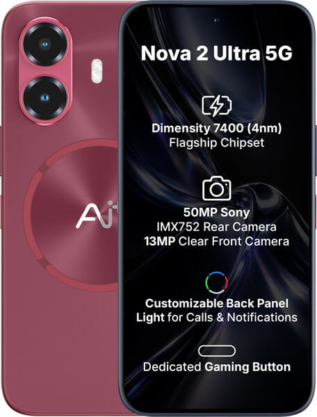 Buy Ai+ Nova 2 Ultra 5G (Red, 128 GB) (6 GB RAM) Free earbuds inside the box on EMI
