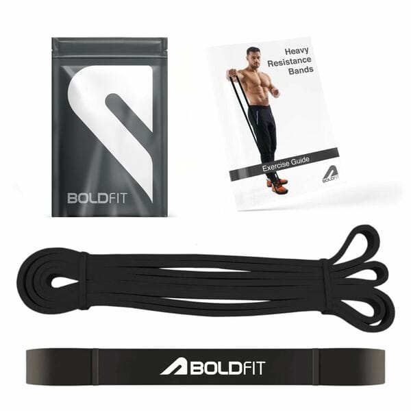 Buy Boldfit Heavy Resistance Band for Exercise & Stretching, Pull Up Band Suitable in Home & Gym Workout, Power Bands for Men & Women. (Black 15-30 kg Resistances)(Material: Natural Rubber) on EMI