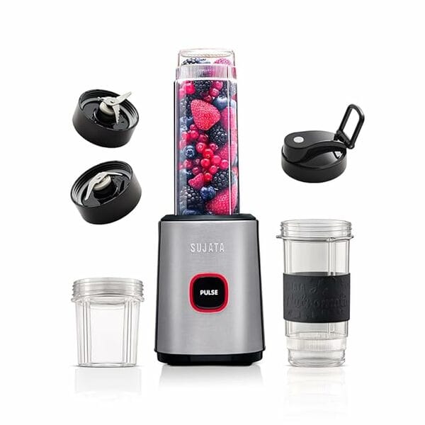 Buy Sujata Nutromatic 600 Watt Electric Blender | Personal Blender for Smoothies, Juices & Nutritious Drinks with 3 Multipurpose Jars Including Travel Jar on EMI