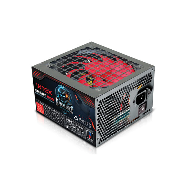 Buy Intex SMART 600 SMPS Power Supply Unit for Desktop, 20+4 Pin SATA SMPS  | 600W PSU with Silent Fan, Over Voltage Protection, Stable ATX 12V Performance, Reliable Power for Gaming Office Home Computer on EMI