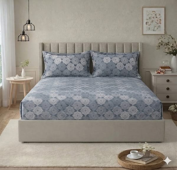 Buy Layers Blossom Floral Double Bedsheet Set, 1 Bedsheet + 2 Pillow Covers, Soft & Breathable, Colorfast Print, Easy Care on EMI