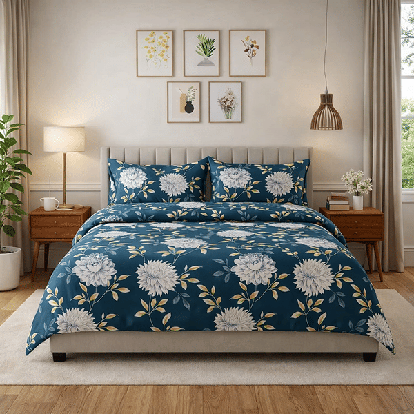 Buy Layers Aura King Size Bedsheet Set with 2 Pillow Covers Layers Collection TURQUOISE (515512 ) on EMI