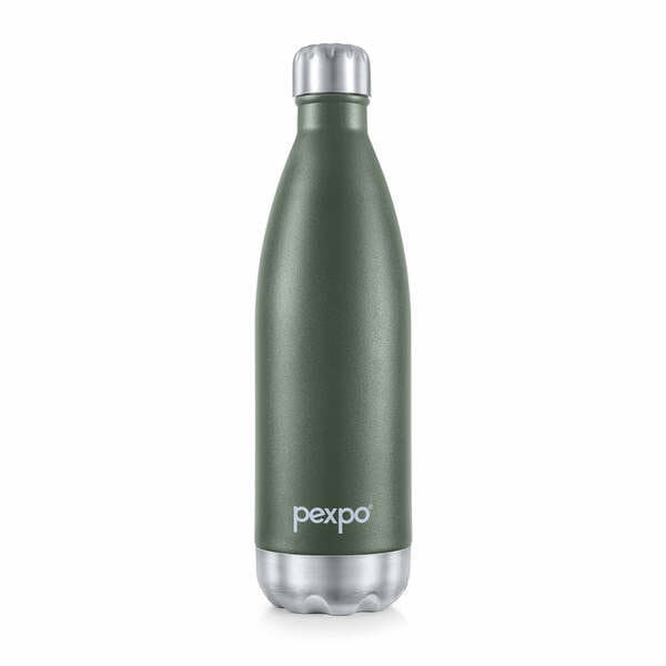 Buy Pexpo Electro 980 ml Thermo Steel Bottle | Tri-Ply Vacuum Insulated Hot & Cold | For Daily Use I Green on EMI