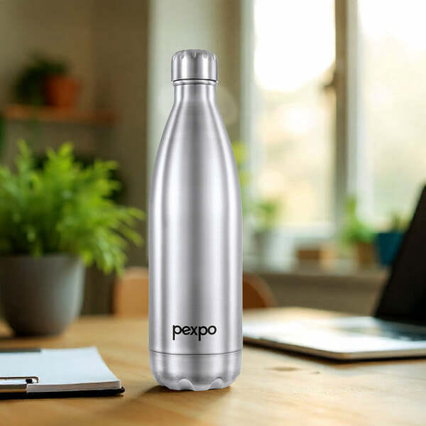 Buy Pexpo Electro 980 ml Thermo Steel Bottle | Tri-Ply Vacuum Insulated Hot & Cold | For Daily Use I Silver on EMI