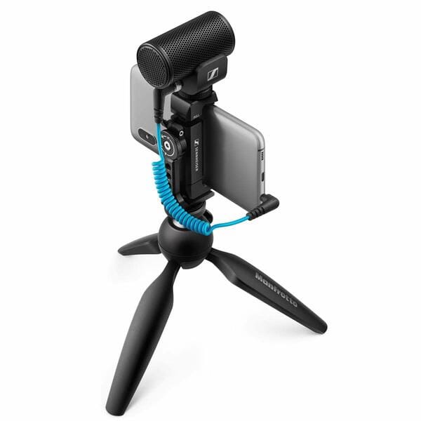 Buy Sennheiser MKE 200 Mobile Kit|Directional On-Camera Condenser Auxiliary Microphone with Smartphone Clamp|Mini Tripod|Built-in Wind Protection|Ideal for Vlogging,Mobile Journalism & Content Creation on EMI