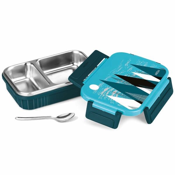 MILTON Fun Feast 2 Inner Stainless Steel Tiffin Box, 560 ml, Dark Blue