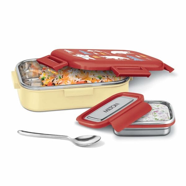 MILTON Hugo Inner Steel Tiffin Box 700 ml-Red