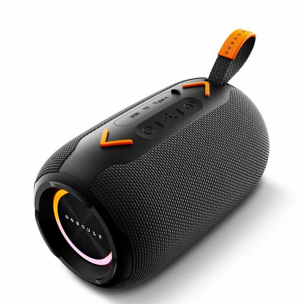 GOBOULT Groove 12W, Dual Dynamic Drivers, RGB LED, TWS Connectivity, Upto 12Hrs Battery 12 W Bluetooth Speaker (Pure Black, Stereo Channel)