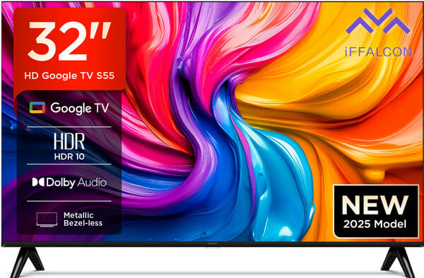 iFFALCON 81.28 cm (32 inch) HD Smart Google TV, 32S55, Black