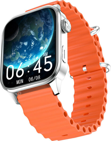 Buy alt OG Supreme 1.96'' AMOLED Single Chip Calling 120 sports modes 600nits Metal body Smartwatch (Orange Strap, Regular) on EMI