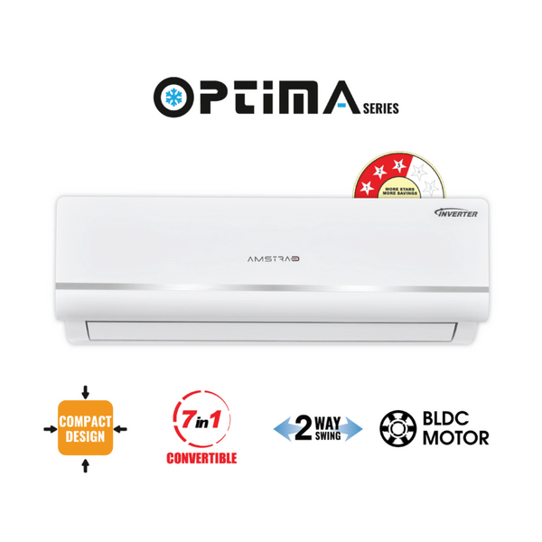 Buy Amstrad Optima Series AC 1 Ton 3 Star Inverter Split Air Conditioner – AMSi1232 (2026 Star Rating) on EMI